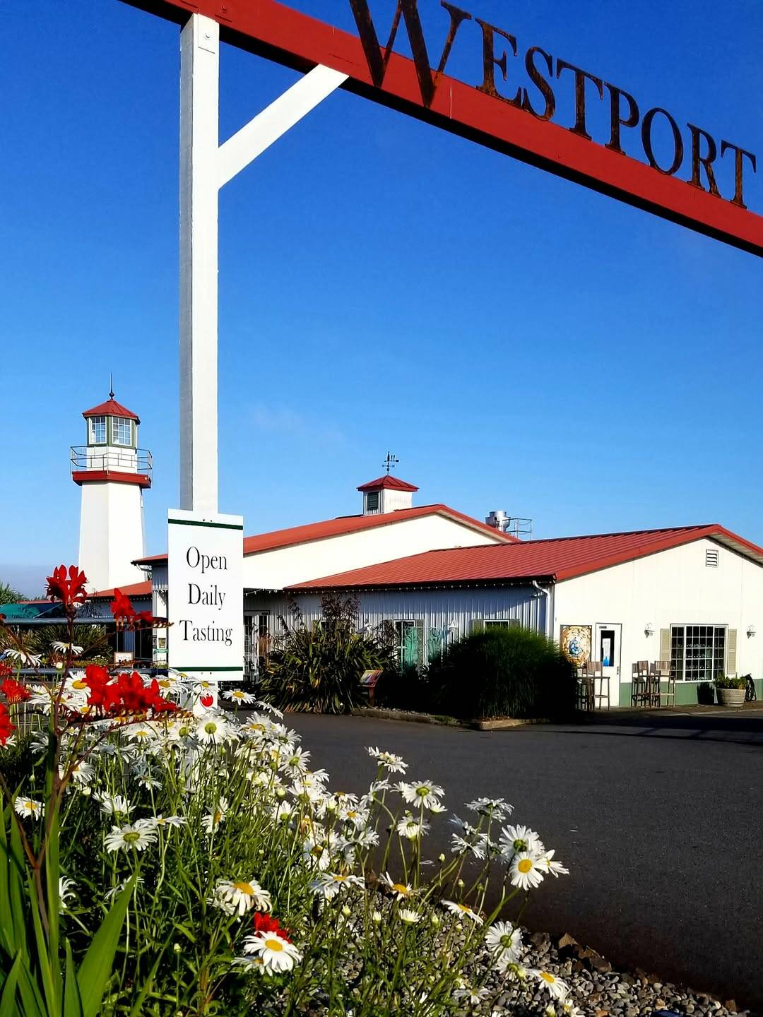 The entrance to the Westport Winery Garden Resort.