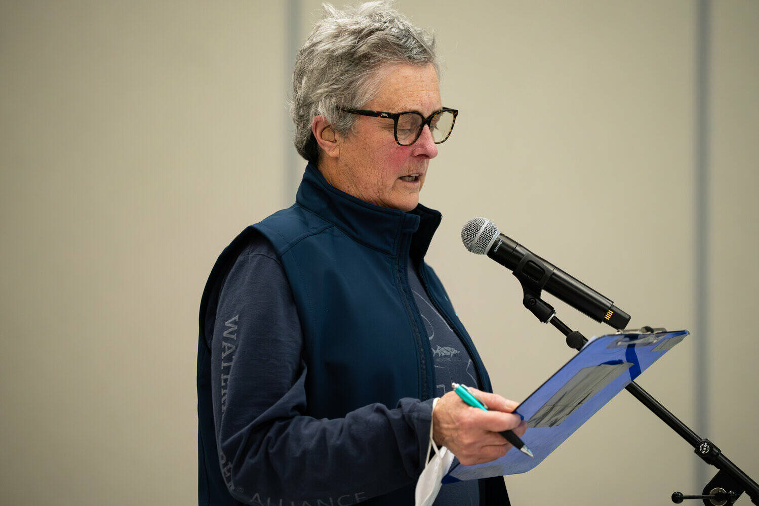 Otto Rabe / The Chronicle 
Lee First speaks against the proposed flow-through dam on the basis of danger to wildlife during the Washington state Department of Ecologys open house at Centralia Colleges TransAlta Commons on Tuesday, Jan. 6.