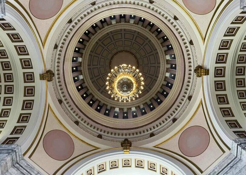 <p>Washington State Standard</p>
                                <p>A view of the rotunda from inside the Washington state Capitol building</p>