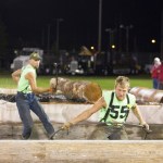 (Corey Morris | Grays Harbor Newspaper Group) Mickey Huffman and Kris Cain compete in the local choker setting event during the 52nd Loggers Playday on Sept. 10 in Hoquiam.