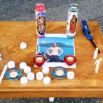 Terri Harber/Daily News A table top used to remember Brooke Sandback outside Aberdeen City Hall on Wednesday night. About 40 people held a candle light vigil to remember the man who is presumed dead after jumping into the Hoquiam River to avoid authorities in Hoquiam and remind the community about the plight of the local homeless population.