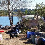 A homeless encampment along the Chehalis River in Aberdeen in mid-September before property owners ejected the squatters. The Grays Harbor County Housing Coalition on Tuesday heard about upcoming changes in the collection of Document Recording Fees used for homeless and affordable housing programs. (Terri Harber|The Daily World)