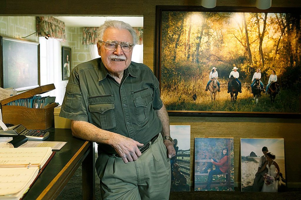 Ken Whitmire poses for a portrait in his studio in Yakima, Wash. on Feb. 25, 2015. (KAITLYN BERNAUER/Yakima Herald-Republic)