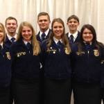 Elma FFA members at the 89th National FFA Convention in Indianapolis, Ind. Left to right, Emily Rockey, Aaron Bultman, Hannah Hartley, Mickey Velasco, Morgan Rockey, Dave Downing, Kortney Bailey, and Mikhaela Nelson.