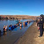 Police from six states have been marshalled by the state of North Dakota to attempt to shut down protests against the Dakota Access Pipeline by tribal members from across the country and their supporters. The pipeline is planned to cross the Missouri within a half mile of the Standing Rock Sioux reservation. The developer of the $3.8 billion pipeline is Energy Transfer Partners of Dallas (Morton County Sheriff&rsquo;s Office/TNS)