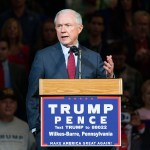 U.S. Senator Jeff Sessions campaigns for Donald Trump at the Mohegan Sun Arena on Oct. 10, 2016 in Wilkes-Barre, Pa. Sessions has been offered the position of attorney general. (Michael Brochstein/Zuma Press/TNS)