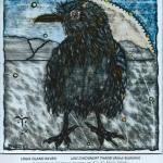 Unga Island Raven is by Lois Thadei, enamel/glass