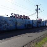 The back of the Swanson&rsquo;s Foods location in Hoquiam. The mural will be left intact as initial improvements to the Hoquiam and the South Aberdeen store are completed. (The Daily World file photo)