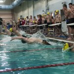 Brendan Carl | The Daily World                                Aberdeen&rsquo;s Tanner Williams hits the start during the 200-yard medley relay at the Grays Harbor Relays on Wednesday.                                (Brendan Carl | The Daily World)                                Aberdeen&rsquo;s Tanner Williams gets a good start in the 200-yard medley relay during the Aberdeen Relays on Wednesday.