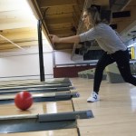 (Brendan Carl | The Daily World) Aberdeen&rsquo;s Annabelle Micheau bowls a frame during practice on Wednesday.