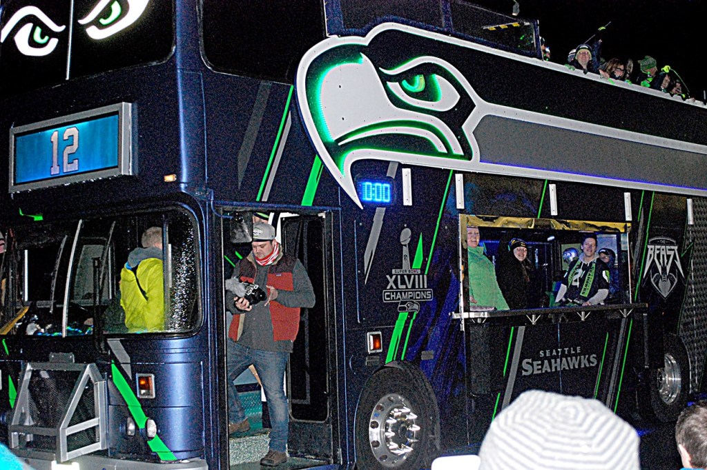 Premier Realty Beast Bus, Judged Overall Best Entry in the Montesano Festival of Lights parade. DAN HAMMOCK THE DAILY WORLD