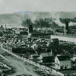 (ROY VATAJA COLLECTION) A view of Cosmopolis taken around 1900 by photographer Lon Lewis showing part of the massive Grays Harbor Commercial Company lumber mill. Cosmopolis was a &ldquo;company town&rdquo; and men worked under the tight-fisted rule of mill superintendent Neil Cooney.