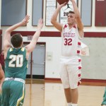 (Brendan Carl | The Daily World) Hoquiam&rsquo;s Jace Varner shoots a 3-pointer against Tumwater on Friday.