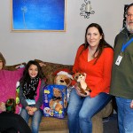 (DAN HAMMOCK|THE DAILY WORLD) Ten-year old Lilly Delahanty dropped off the teddy bears she started collecting in June at the Children&rsquo;s Advocacy Center in Montesano Thursday morning. With her, from left to right, are the center&rsquo;s executive director Sue Bucy, administrative assistant Nickie Till and forensic interviewer Mike Clark.