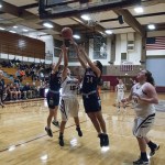 (Brendan Carl | The Daily World) Montesano&rsquo;s Josie Talley puts up a shot just out of the reach of Black Hills&rsquo; Natania Serhan on Tuesday.