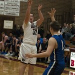 (Brendan Carl | The Daily World) Montesano&rsquo;s L.J. Valley shoots a 3-pointer against Eatonville on Friday.