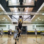 (Brendan Carl | The Daily World) Taholah&rsquo;s Tom Anderson goes up for a basket after he stole the ball and sprinted away during Thursday&rsquo;s contest against rival North Beach at the Holiday With The Hyaks tournament in Oyehut. Anderson scored 15 points in the Chitwhins&rsquo; 65-43 win over the Hyaks.