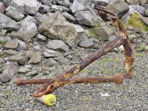 The more than century old anchor found off Grays Harbor in Aug. of last year. The anchor is now on the grounds of the Westport Maritime Museum, awaiting the construction of a permanent display platform.