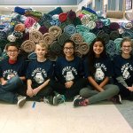 (Noelani Butcher Photo)                                Robert Gray Elementary School students (from left) Ruby Salazar, Nicholas Johnson, Luke Niemi, Andrea Meraz, Lisa Reyes, Hadley Ritter, and Aili Scott helped organize a blanket drive to keep the area&rsquo;s homeless warm this winter.