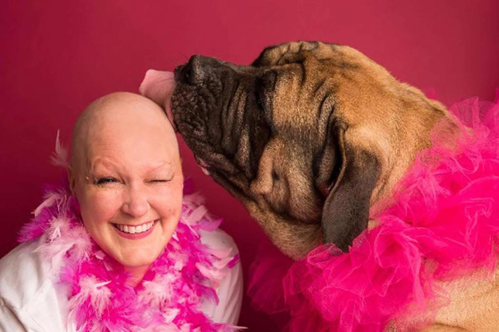 Sherry McAllister and Sherman the Therapy Dog. Friends of McAllister&rsquo;s have scheduled fundraisers to help pay for the cancer treatments. (Erika Renae Photography)