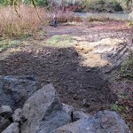 What once was a popular vehicle access point to a gravel bar on the West Fork Humptulips River was blocked with boulders at its confluence with Forest Service Road 2203 Monday. Beyond the boulders is the old access road, which leads about 200 feet to the river.