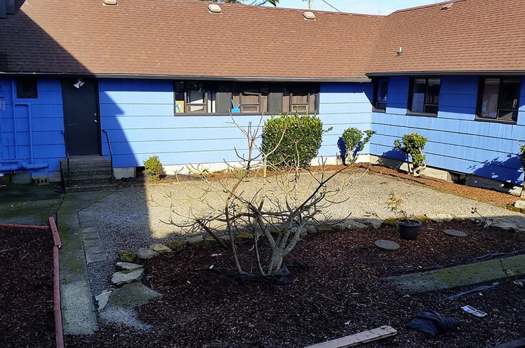 The garden area at Esther House. More work will be done on it as the weather warms up. Jennifer Chuks Nwokike wants to add some patio furniture. (Terri Harber|The Daily World)