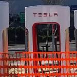 Chargers at the Tesla Supercharger station in downtown Aberdeen. Mayor Erik Larson is fining himself $500 and intends to void the city&rsquo;s contract with Tesla Motors after violating state code during the process of forming the agreement. He denies doing so for personal gain. (Terri Harber|The Daily World)