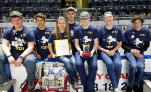 Team members from left: Aaron Doull, Enapay Croy, Kaylie Prieur, Kaden Smith, Evan Smith, Markay Williams and mentor Arpad Depaszthory JOE PRIEUR | FISHY BUSINESS INC.