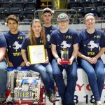 Team members from left: Aaron Doull, Enapay Croy, Kaylie Prieur, Kaden Smith, Evan Smith, Markay Williams and mentor Arpad Depaszthory JOE PRIEUR | FISHY BUSINESS INC.