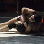 (Brendan Carl | The Daily World) Hoquiam&rsquo;s Jenna Doll gives a big smile as she pins Washougal&rsquo;s Brooklyn Wurm-Wurtz.