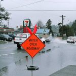 Motorist on East Market Street in Aberdeen found the going rough Thursday after Mother Nature unleashed her fury of heavy rain and high winds on the Harbor late Wednesday evening. (BOB KIRKPATRICK|THE DAILY WORLD)