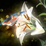 This illustration shows a remote-controlled, bio-inspired flying robot that can pollinate flowers, much like a bee. (Dr. Eijiro Miyako)