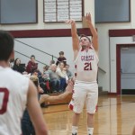(Brendan Carl | The Daily World) Hoquiam&rsquo;s Jerod Steen puts up a 3-pointer against Seton Catholic on Thursday. Steen hit seven treys on the night.