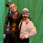 Taylor Barcomb and Jeff Boyle pose in front of a green screen. (STEVEN PUVOGEL EVENTS ON EMERSON)