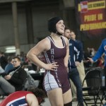 (Brendan Carl | The Daily World) Hoquiam&rsquo;s Jenna Doll gives a big smile after placing third on Saturday.
