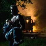 Logan/Wolverine (Hugh Jackman) tries to protect the young mutant Laura (Dafne Keen) in &ldquo;Logan.&rdquo; (Ben Rothstein/20th Century Fox)