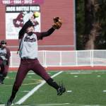 (Brendan Carl | The Daily World) Montesano&rsquo;s Samantha Stanfield pitches against Hoquiam on Thursday.