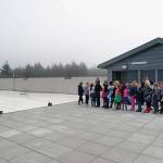 PETE ECKERT ECKERT & ECKERT PHOTOGRAPHY                                Ocosta Elementary School students line up as part of a tsunami drill at the school&rsquo;s evacuation platform. A community-wide tsunami drill will take place Saturday at 11 a.m.
