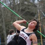 (Brendan Carl | The Daily World) Taholah&rsquo;s Levi Jackson won the javelin on Saturday with a throw of 159-10.