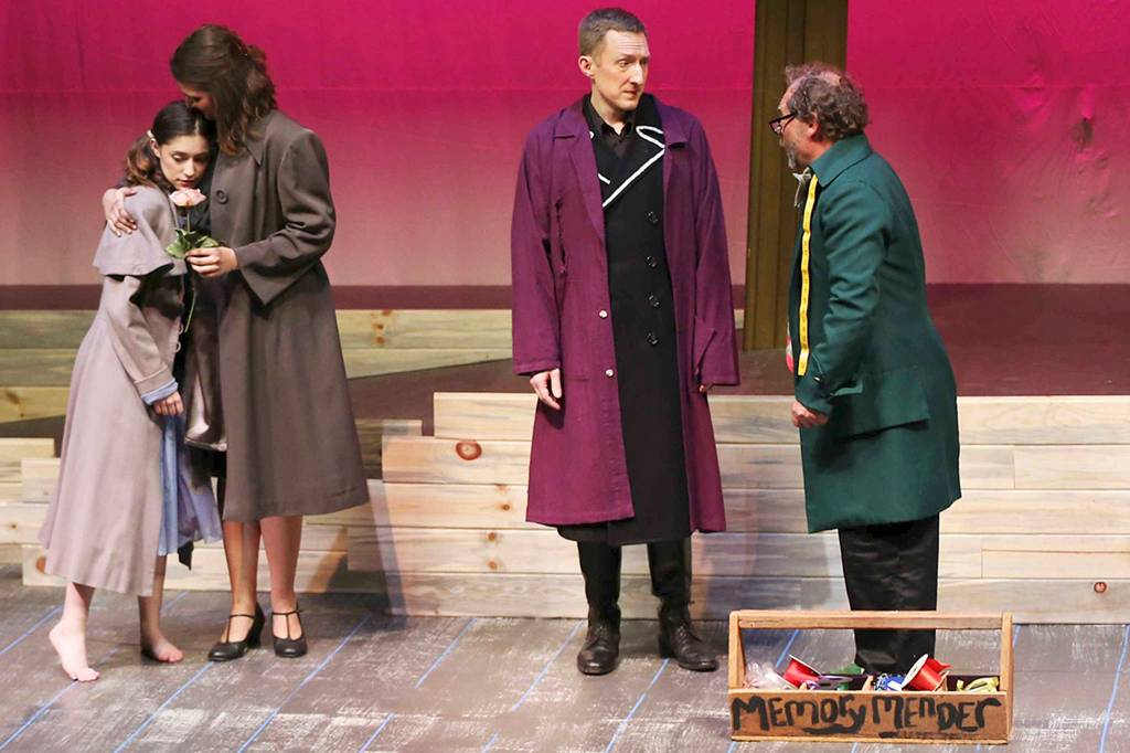 Photos courtesy Keith Krueger                                 From left: Iris (Chaela Watkins), Miss Overlook (Keola Holt), Mr. Matternot (Ian Dorsch) and the Memory Mender (Jeff Ryser) in the land of Nocturno.