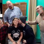 (Photo courtesy Grayland Players)                                Rose Alvarez (Bri Bonell) gathers the affections of the bartender (Rob Bearden) and the dishwasher (Jim White), with crooning by Christopher Kerr and Albert Peterson (Jerrod Phelps).