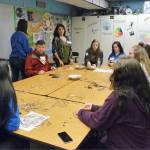 (Courtesy photo)                                Lake Quinault School Board member Anita Blackburn led a session on making dreamcatchers.