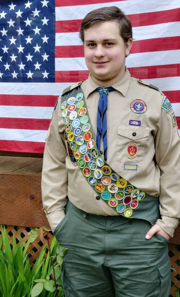 Photo courtesy Debra Rathbone                                John Russo earned his Eagle award March 5.