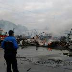 (Hoquiam Police Department Photo) A fire early Wednesday morning destroyed buildings at a business on the Fifth Street Extension in Hoquiam.