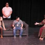 Photo courtesy Grays Harbor College                                A scene from &ldquo;Suburban Horror Story,&rdquo; with (from left) Sophia Anderson, Quentin Sotomish, Daniel Ensley and Lynne Lerych.