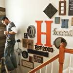 Juli Leonard/Raleigh News & Observer                                Brian Chiarizia of Rebuild works on a feature wall in a private residence in Apex, North Carolina, made with wood reclaimed from a tobacco barn.