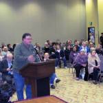 Scott D. Johnston photo Ocean Shores resident Randy Peck talks about a nuisance ordinance that can be used against offending property owners at a City Council meeting on May 8.