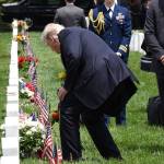 President Donald Trump walks through Section 60 after he participates in a wreath-laying ceremony at the Tomb of the Unknown Soldier at Arlington National Cemetery on Memorial Day, May 29, 2017 in Arlington, Va. (Olivier Douliery/Abaca Press)