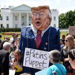 People protest in front of the White House to demand the investigation of President Donald Trump after he fired Jim Comey, director of the FBI, which was investigating the Trump campaign&rsquo;s potential collusion with Russian efforts to sway the election Wednesday, May 10, 2017 in Washington, D.C. (Olivier Douliery/Abaca Press/TNS)