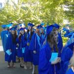 Blue gowns and blue skies